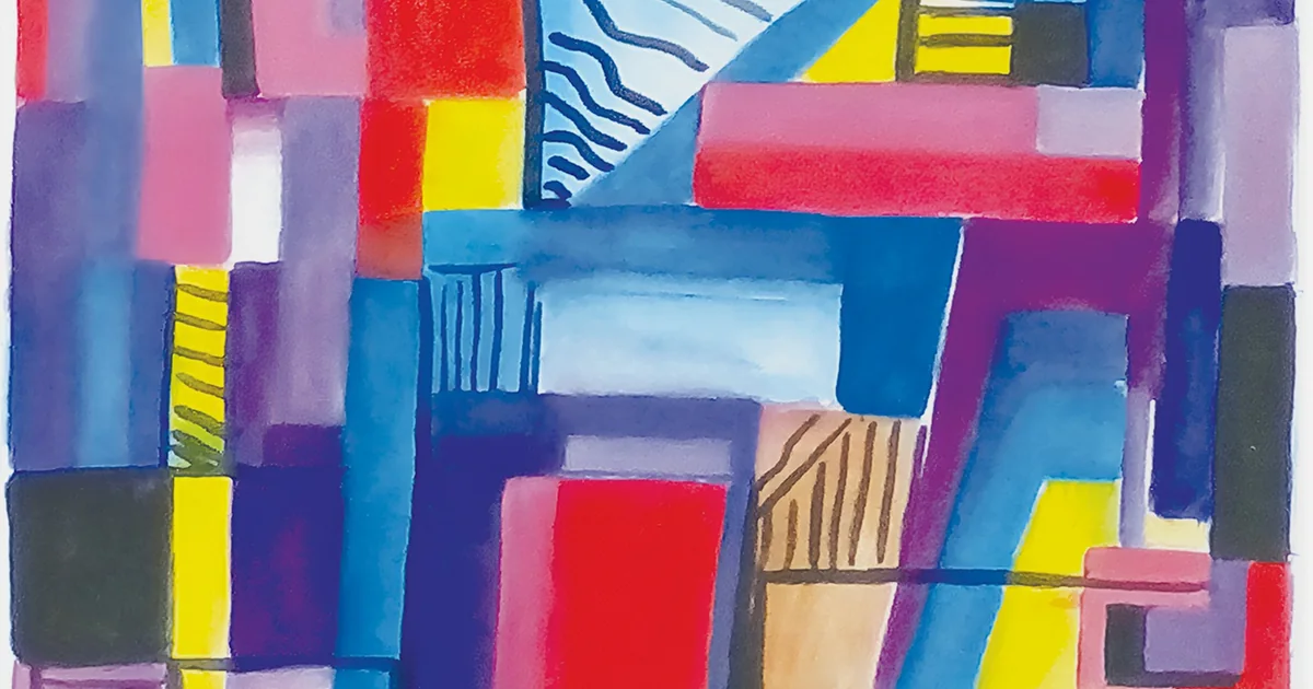 Detalhe da composição abstrata de Nicole K. associada à capa de Helena: O Código do Discurso